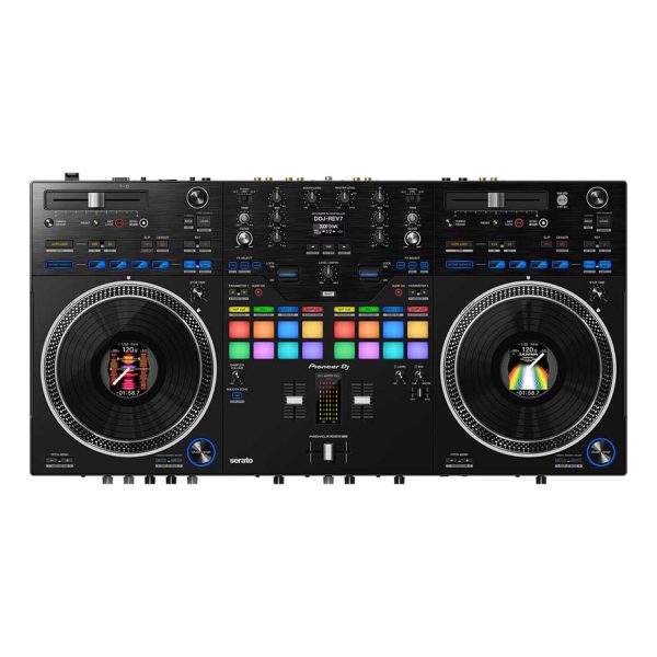 Pioneer 2 channel serato dj controller with motorized platters ddjrev7