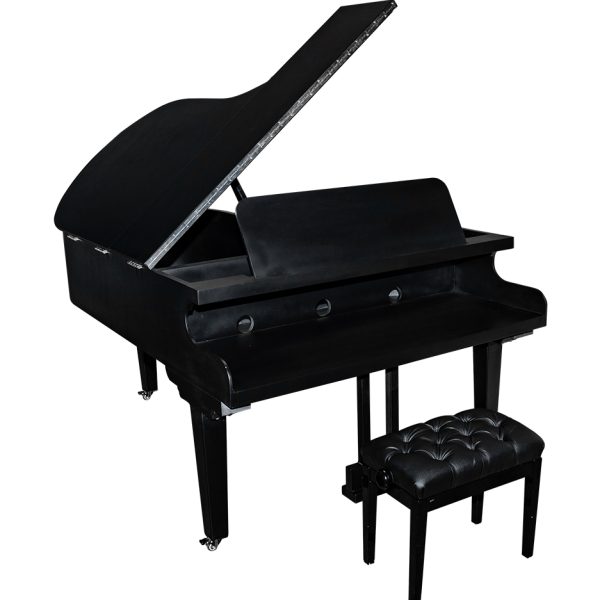 Piano shell, grand size, black including bench 200cm